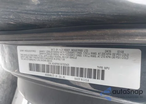 2009 Subaru Outback 2.5I Limited from USA, damaged, VIN 4S4BP66C097323425